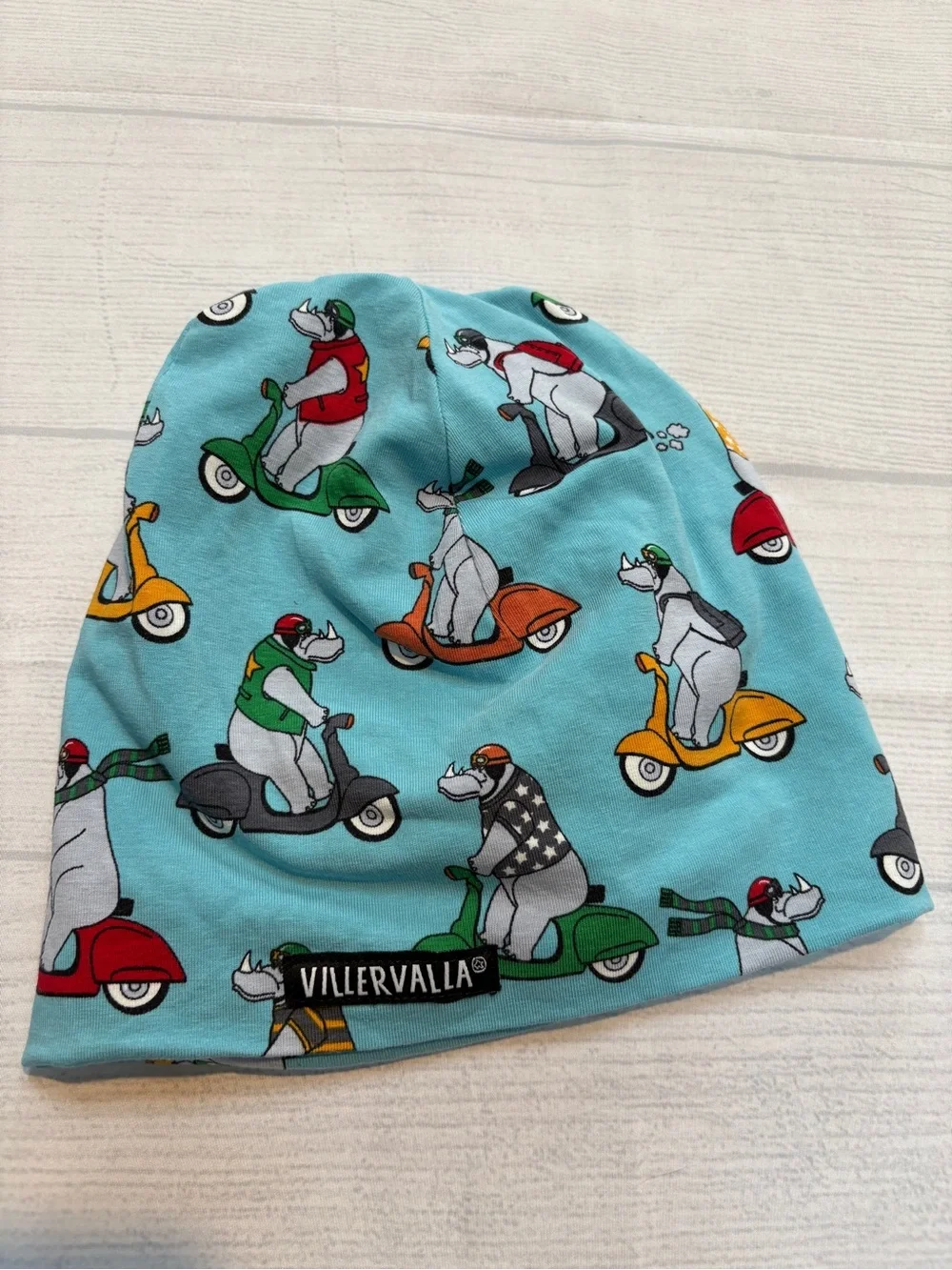 Light Blue Scooter Print Kids Beanie